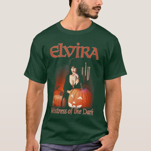 Elvira Mistress of the Dark Pumpkin Halloween Horr Tシャツ (正面)