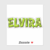 Elvira Name Kiwi Design Aufkleber Sticker シール (シート)