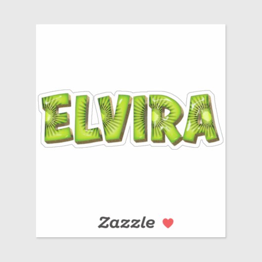 Elvira Name Kiwi Design Aufkleber Sticker シール (シート)