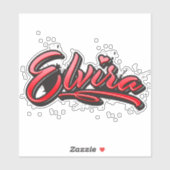Elvira red Heart Graffiti Aufkleber Sticker シール (シート)