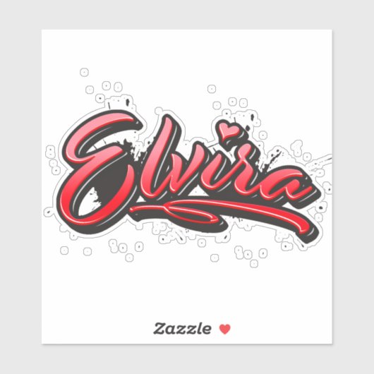 Elvira red Heart Graffiti Aufkleber Sticker シール (シート)