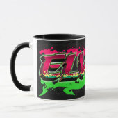 Elvira Vorname Name Graffiti red green Tasse マグカップ (左)