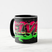 Elvira Vorname Name Graffiti red green Tasse マグカップ (正面左)