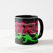 Elvira Vorname Name Graffiti red green Tasse マグカップ (正面右)