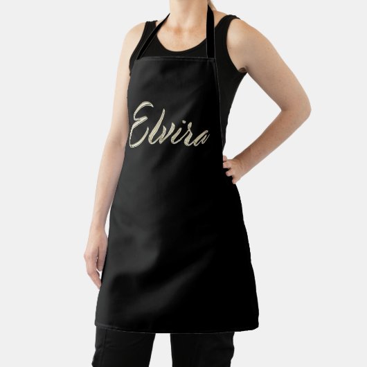 Elvira white gold Handwriting Küchenschürze エプロン (インサイチュ)