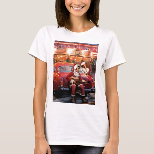 Elvisおよびマリリンのクリスマス Tシャツ (正面)