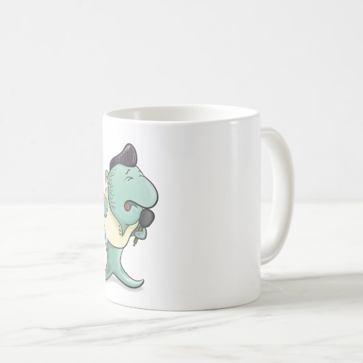 Elvisの実行者として歌う魚 コーヒーマグカップ (正面右)
