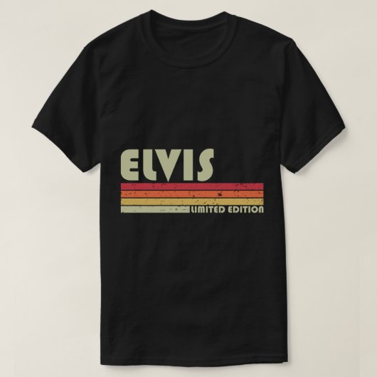 ELVISギフト名パーソナライズされたおもしろいレトロヴィンテージB Tシャツ (デザイン正面)