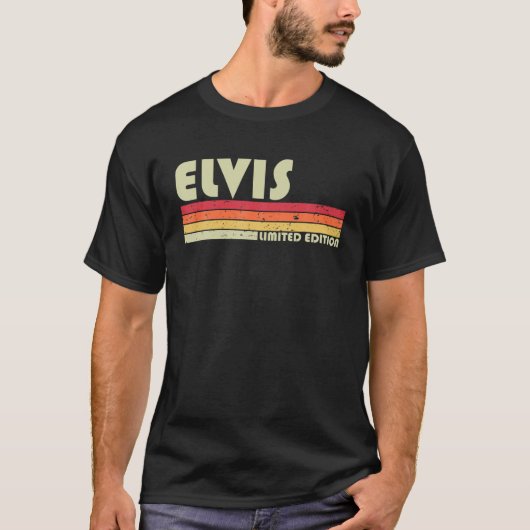 ELVISギフト名パーソナライズされたおもしろいレトロヴィンテージB Tシャツ (正面)