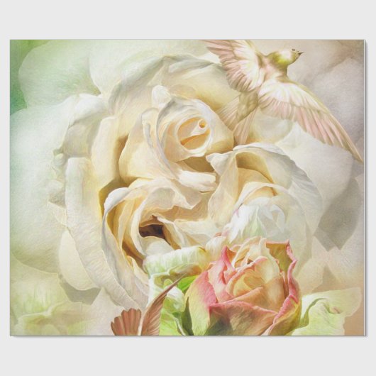 Elvis Artのギフト用包装紙と示されるバラ ラッピングペーパー (フラット)