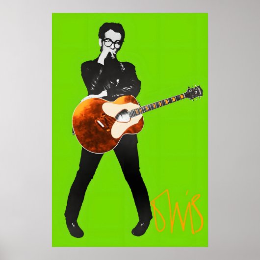 Elvis Costello 1977 Stiff Records Promo Poster ポスター (正面)