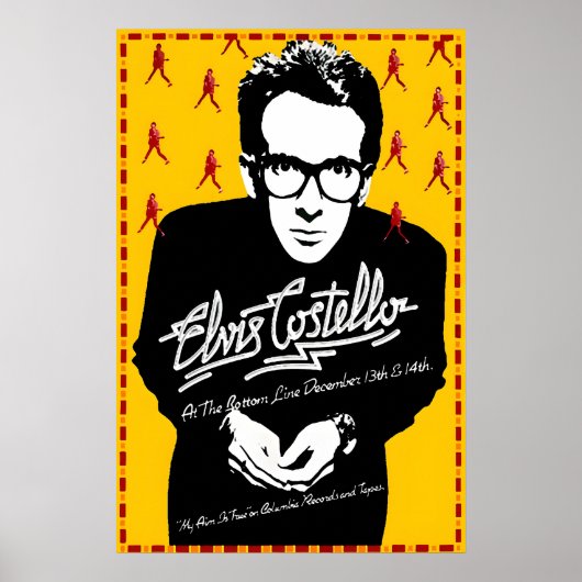 Elvis Costello and the Attractions 1977 Club Gig ポスター (正面)