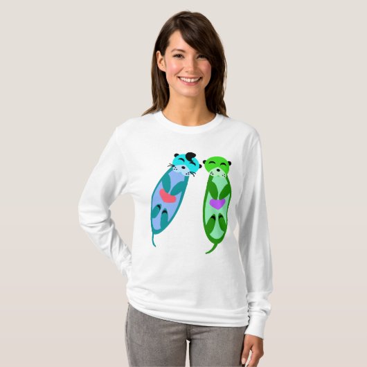 Elvis Otter & Friendとハート#2 Tシャツ (正面フル)