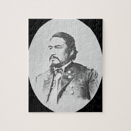 ElyサミュエルParkerの(1828-95年の)セネカ人の責任者およびFeder ジグソーパズル (縦)