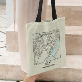 Ely, Cambridgeshire City Map Tote Bag トートバッグ