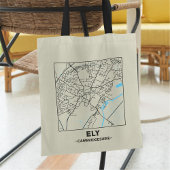 Ely, Cambridgeshire City Map Tote Bag トートバッグ