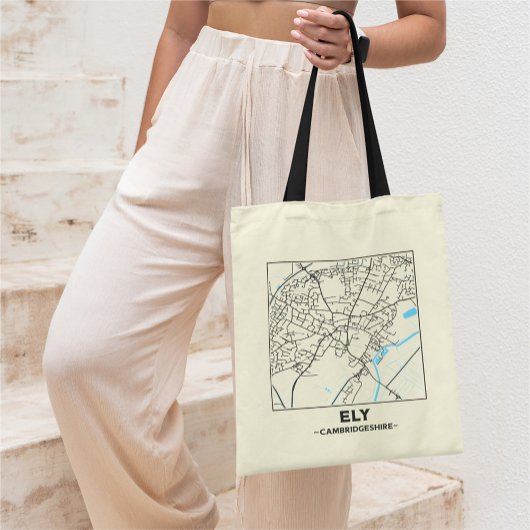 Ely, Cambridgeshire City Map Tote Bag トートバッグ