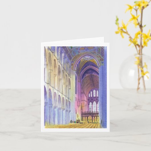 Ely Cathedral, England カード (黄色い花)