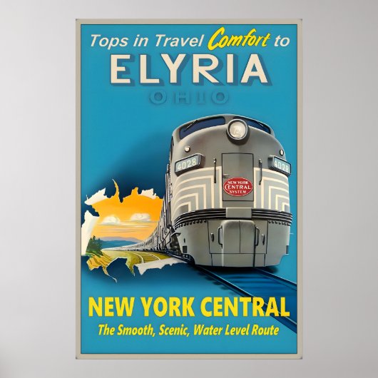 Elyria Ohio New York Central Railroad Tops in ポスター (正面)