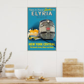 Elyria Ohio New York Central Railroad Tops in ポスター (キッチン)