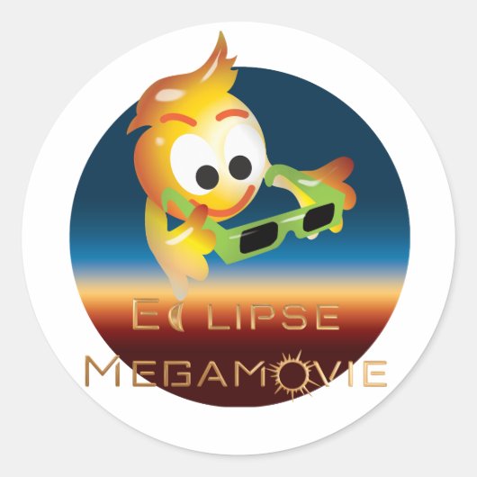 EMおもしろいラウンドステッカー ラウンドシール (正面)