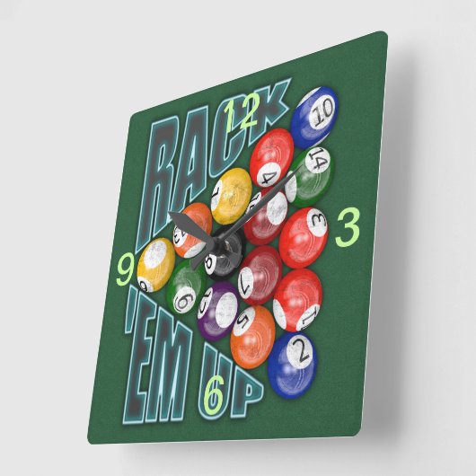 Emをラックに収める スクエア壁時計 (傾斜)