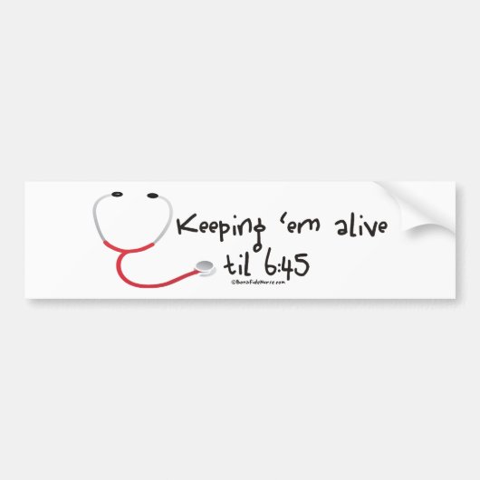 emを6:45まで生きた保ちます バンパーステッカー (正面)