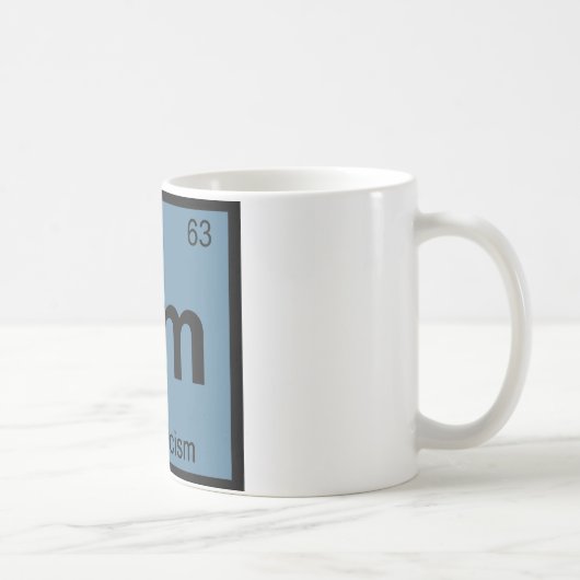 Em - 経験主義 化学 周期表 シンボル コーヒーマグカップ (右)