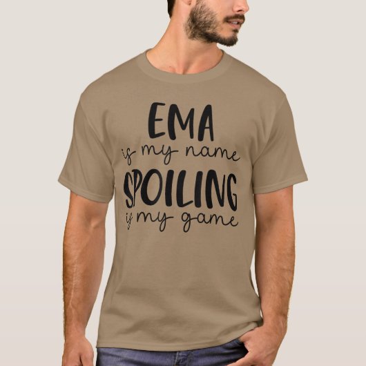 EMAが私の名前、台無しにするのが私のゲーム 面白いEMA少年 Tシャツ (正面)