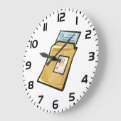Email Envelope Digital Mail and Newsletter ラージ壁時計 (傾斜)