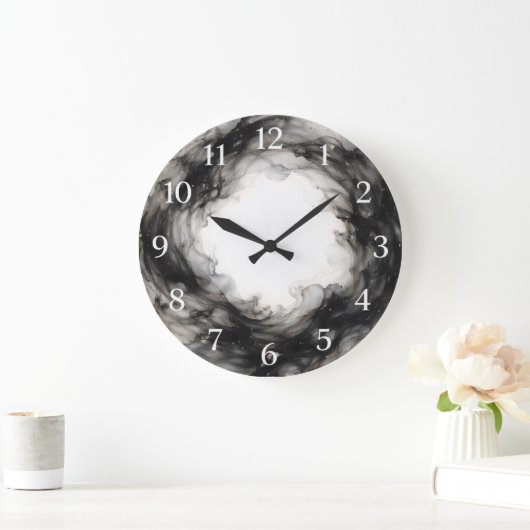 Emanation — Fluid Ink-Wash ラージ壁時計 (ホーム)