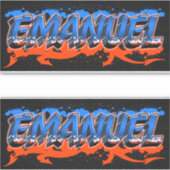 Emanuel Vorname Name Graffiti Aufkleber Sticker シール (正面)