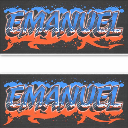 Emanuel Vorname Name Graffiti Aufkleber Sticker シール (正面)