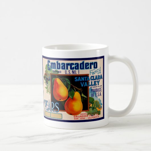Embarcaderoファンシーなサンタクララのナシ コーヒーマグカップ (右)