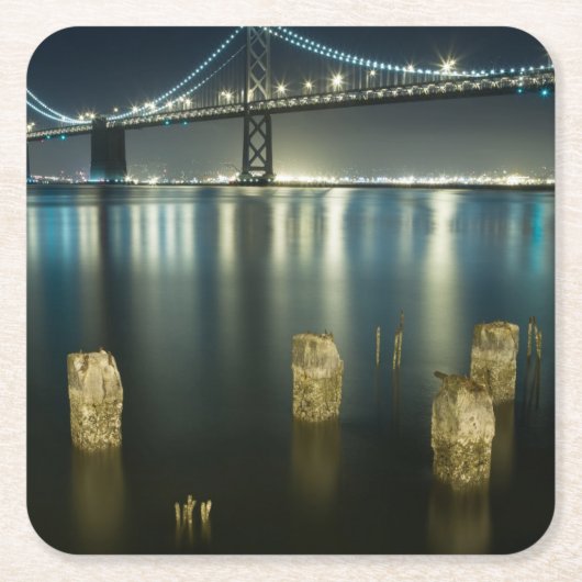 Embarcadero、サンフランシスコに沿う抗打ち工事 スクエアペーパーコースター (正面)