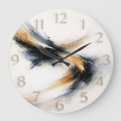 Embedded Time — 抽象的なジェスチャーアート ラージ壁時計 (正面)