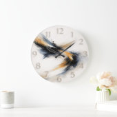 Embedded Time — 抽象的なジェスチャーアート ラージ壁時計 (ホーム)