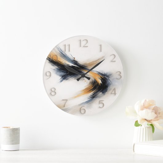 Embedded Time — Abstract Gestural ラージ壁時計 (ホーム)