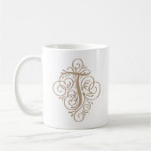 Embellished Initials Monogram Ornament Personalize コーヒーマグカップ (左)