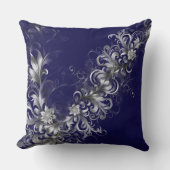 Embellished Navy Blue Throw Pillow クッション (正面)
