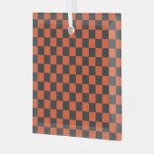 Ember and ash checkerboard pattern ガラスオーナメント (正面左)