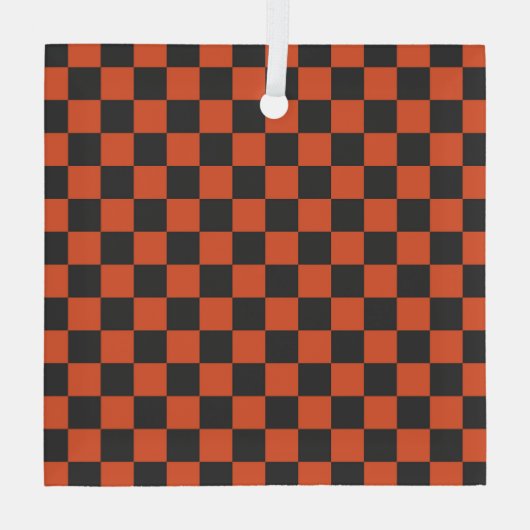 Ember and ash checkerboard pattern ガラスオーナメント (裏面)