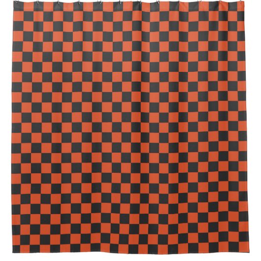 Ember and ash checkerboard pattern シャワーカーテン (正面)