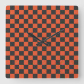 Ember and ash checkerboard pattern スクエア壁時計 (正面)