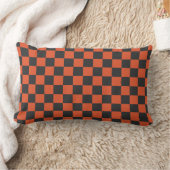 Ember and ash checkerboard pattern ランバークッション (ブランケット)