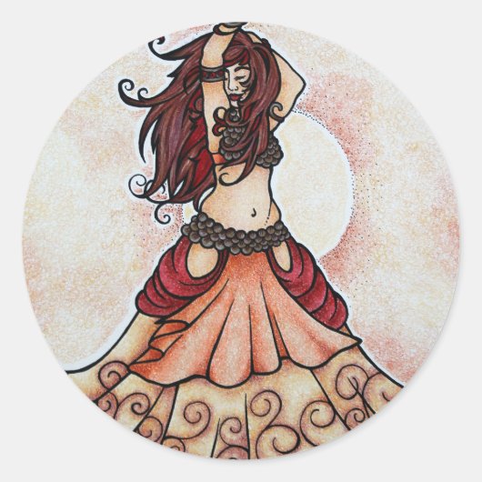 Ember belly dance art ラウンドシール (正面)