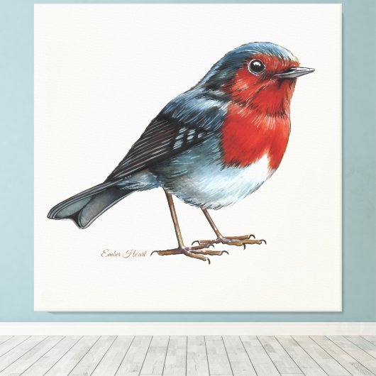 Ember Heart - Robin キャンバスプリント (インサイチュ (ウッドフロア))