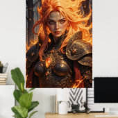 Ember Knight Fantasy Wall Art ポスター (ホームオフィス)