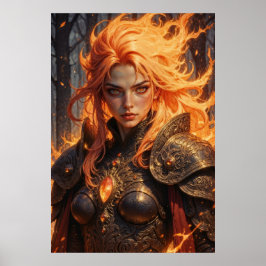 Ember Knight Fantasy Wall Art ポスター