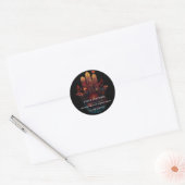 Ember Lotus | ハムサの手デザイン ラウンドシール (封筒)